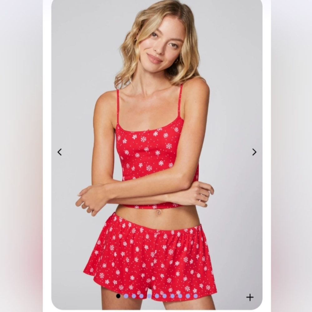 Florence By Mills Red Snowflake Pajama Set